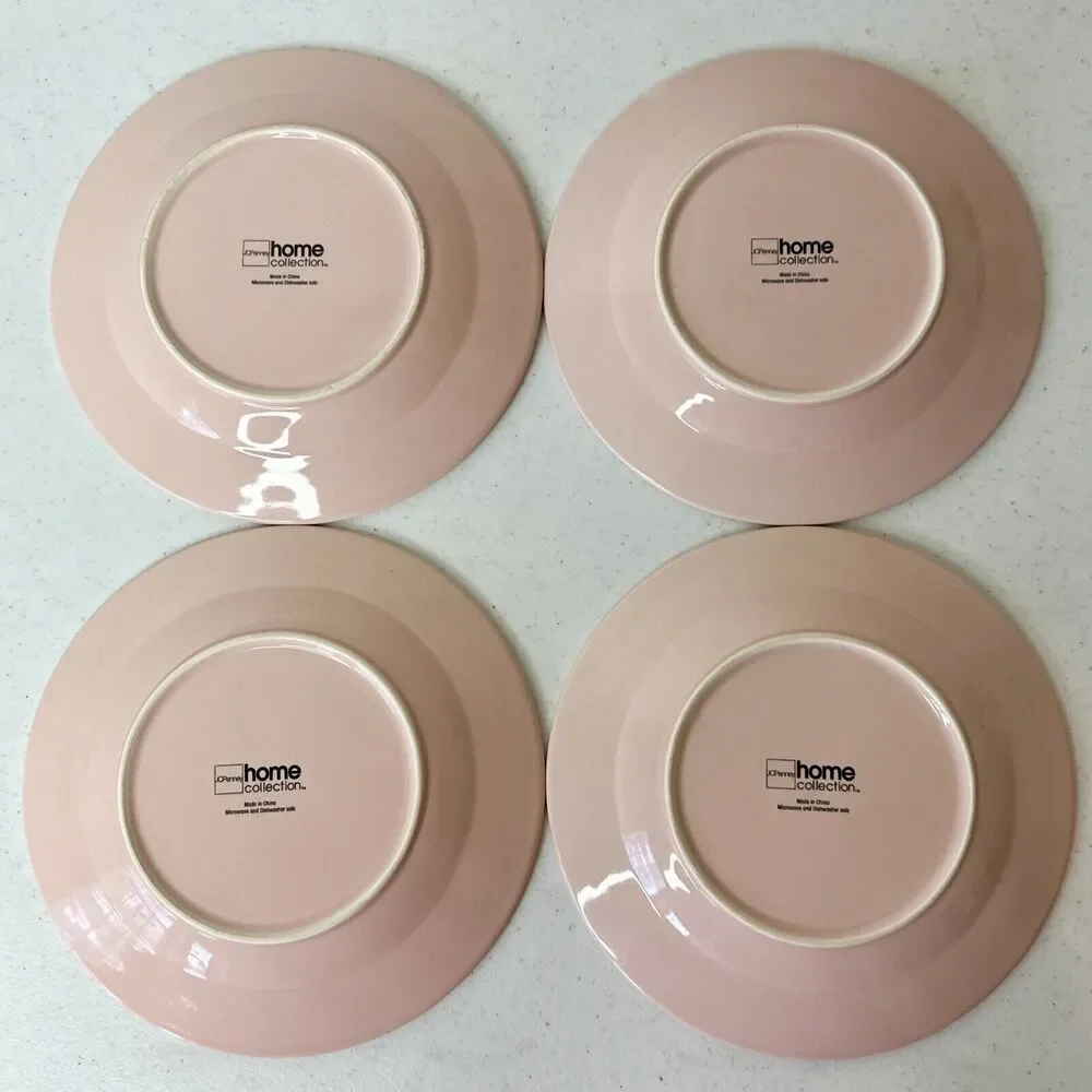 Set Of 4‎ JCPenney Home Collection 7.5” Salad/dessert Plates Pink - Picture 6 of 6